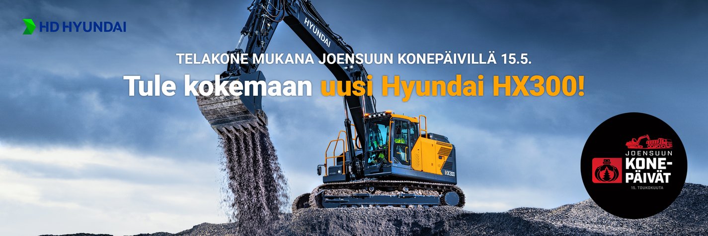 Hyundai HX300 on 30 tonnin kokoluokan tela-alustainen kaivinkone vaativiin maanrakennusurakoihin.