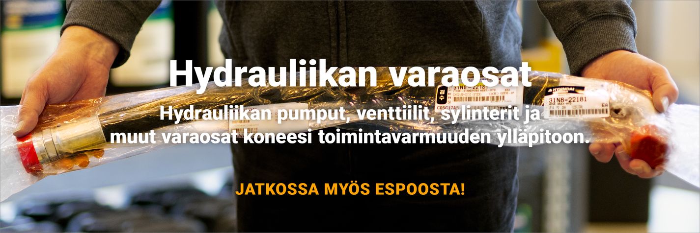 Hydrauliikan varaosat kätevästi Telakoneen Espoon noutopisteeltä!
