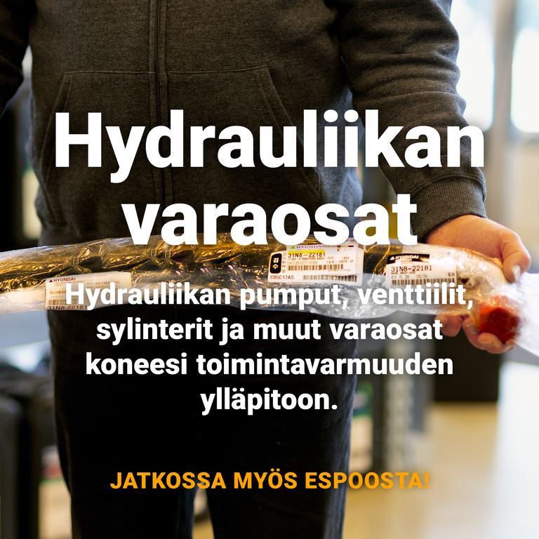 Hydrauliikan varaosat kätevästi Telakoneen Espoon noutopisteeltä!