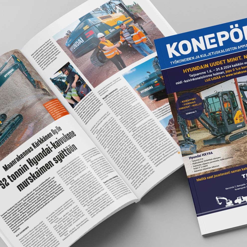 Maanrakennus Kärkkänen Oy:lle 52 tonnin Hyundai-kaivukone murskaimen syöttöön