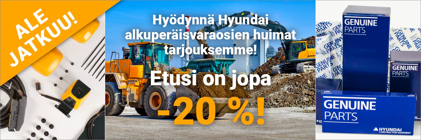 Hyödynnä Hyundai alkuperäisvaraosien huimat tarjouksemme! Etusi on jopa -20 %!