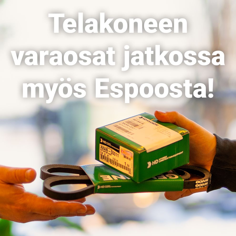 Telakoneen varaosat jatkossa myös Espoosta!