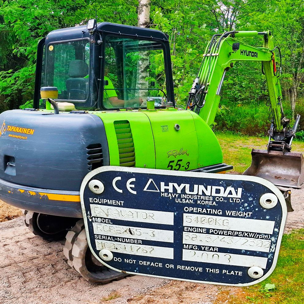 Hyundai R-55-7: 22 vuotta, 30 000 h – yhä työmaalla joka päivä.