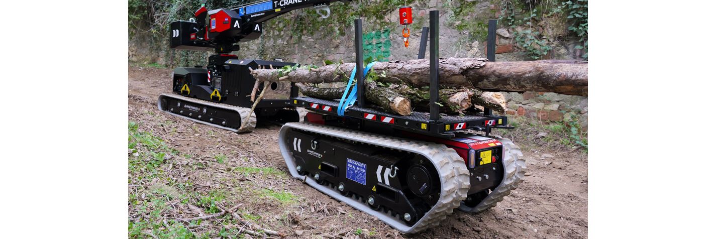 Alma Crawler Multi-Loader 3.0 RT etenee varmasti ja vakaasti myös metsässä ja kivikossa.