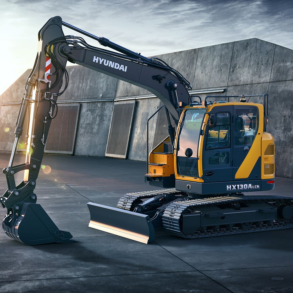 Telakaivinkone Hyundai HX 130 ALCR puskulevyllä