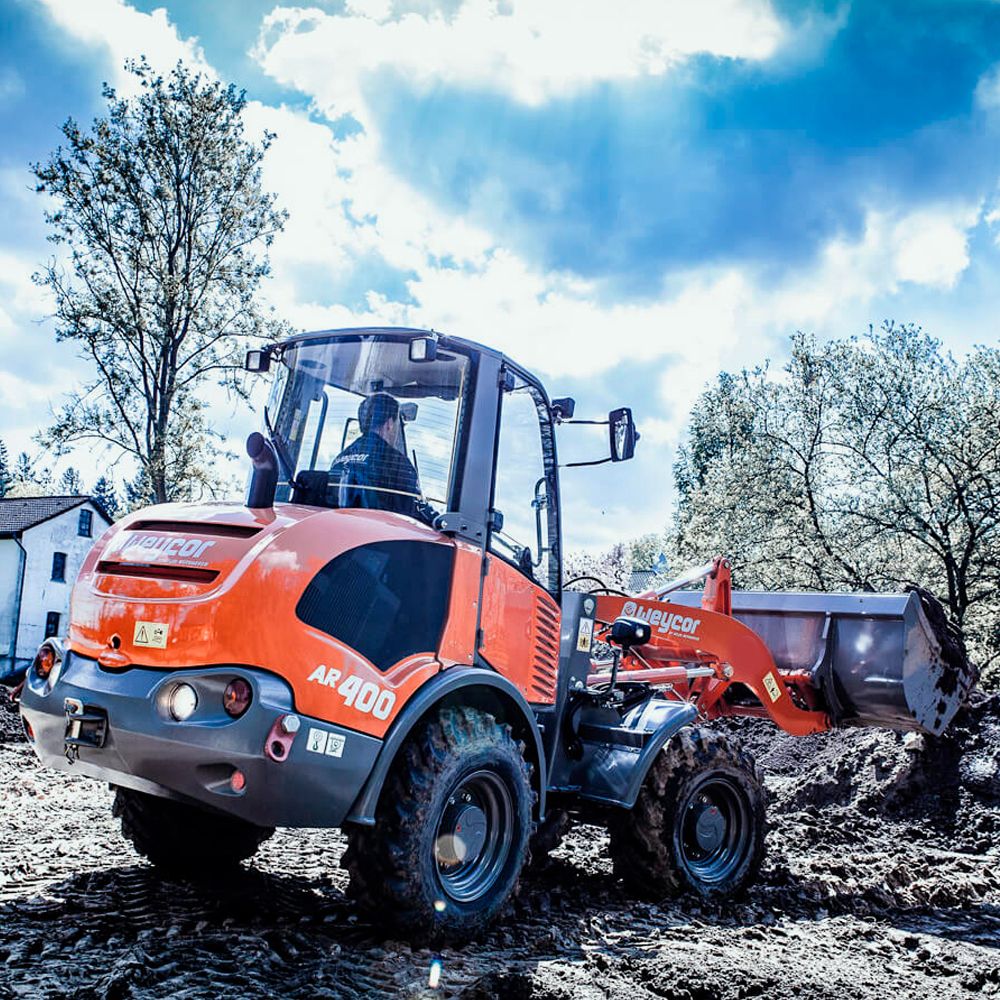 Pyöräkuormaaja Weycor AR400 takaprofiili